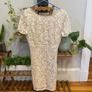 White backless lace dress